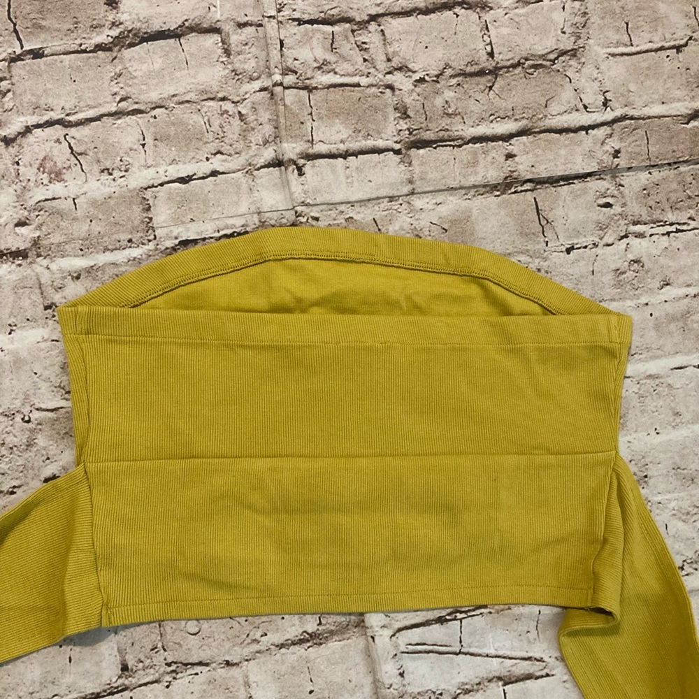 NWT The Drop citronella color wrap around ,Rib ,bustier cropped top S,M,L. - Picture 8 of 11